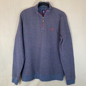 Johnnie-O Men's Medium Emmet 1/4 Zip Fleeced Sweater‎ in Midnight JMKO1620